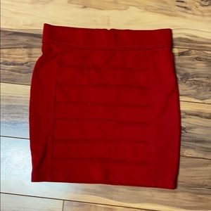 Red pencil skirt